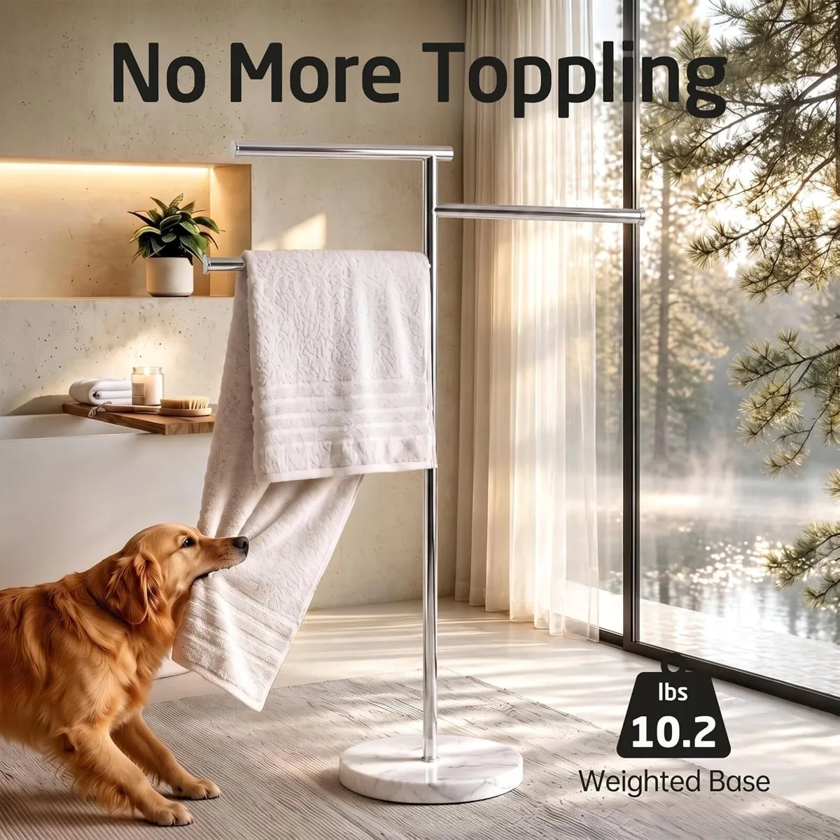 Free Standing Towel Holder Rail with Swivel Arms - Image 2