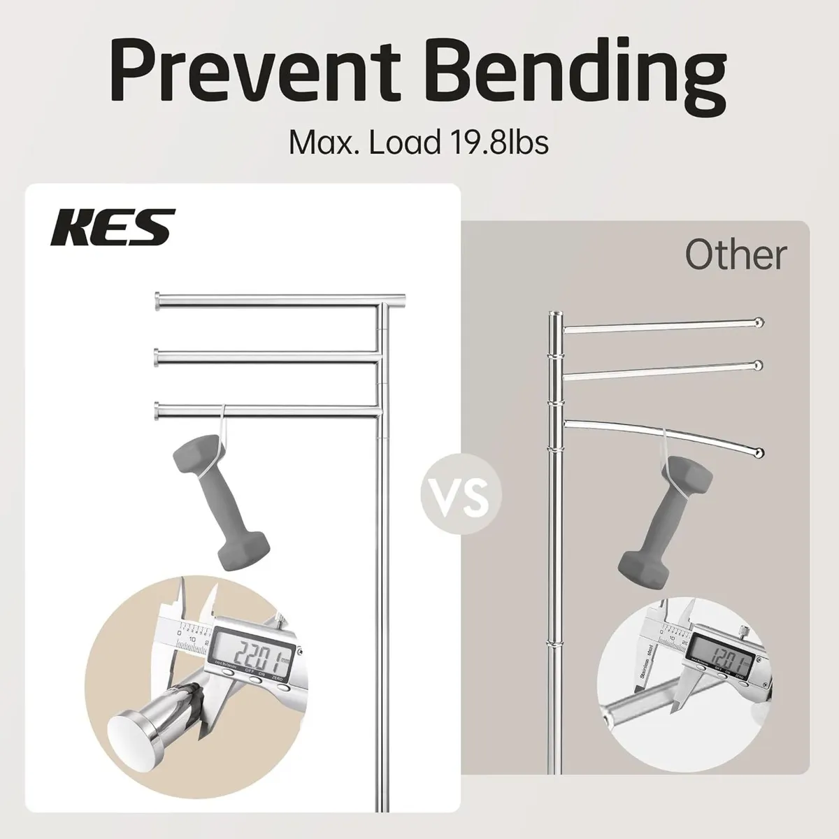 Free Standing Towel Holder Rail with Swivel Arms - Image 4