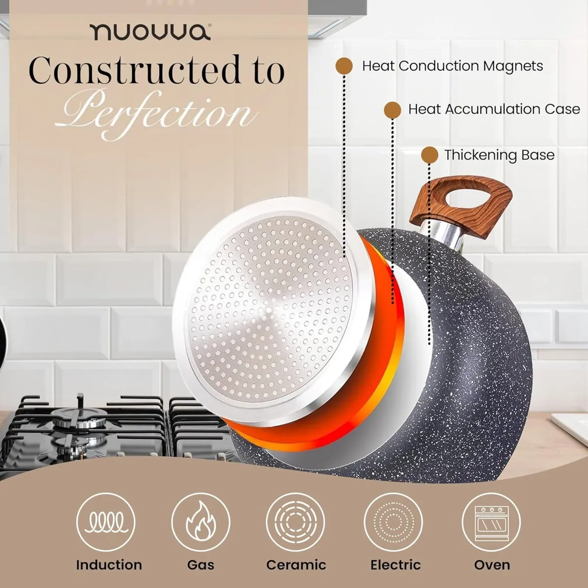 Non Stick Pots and Pans Set Induction Hob - Image 3