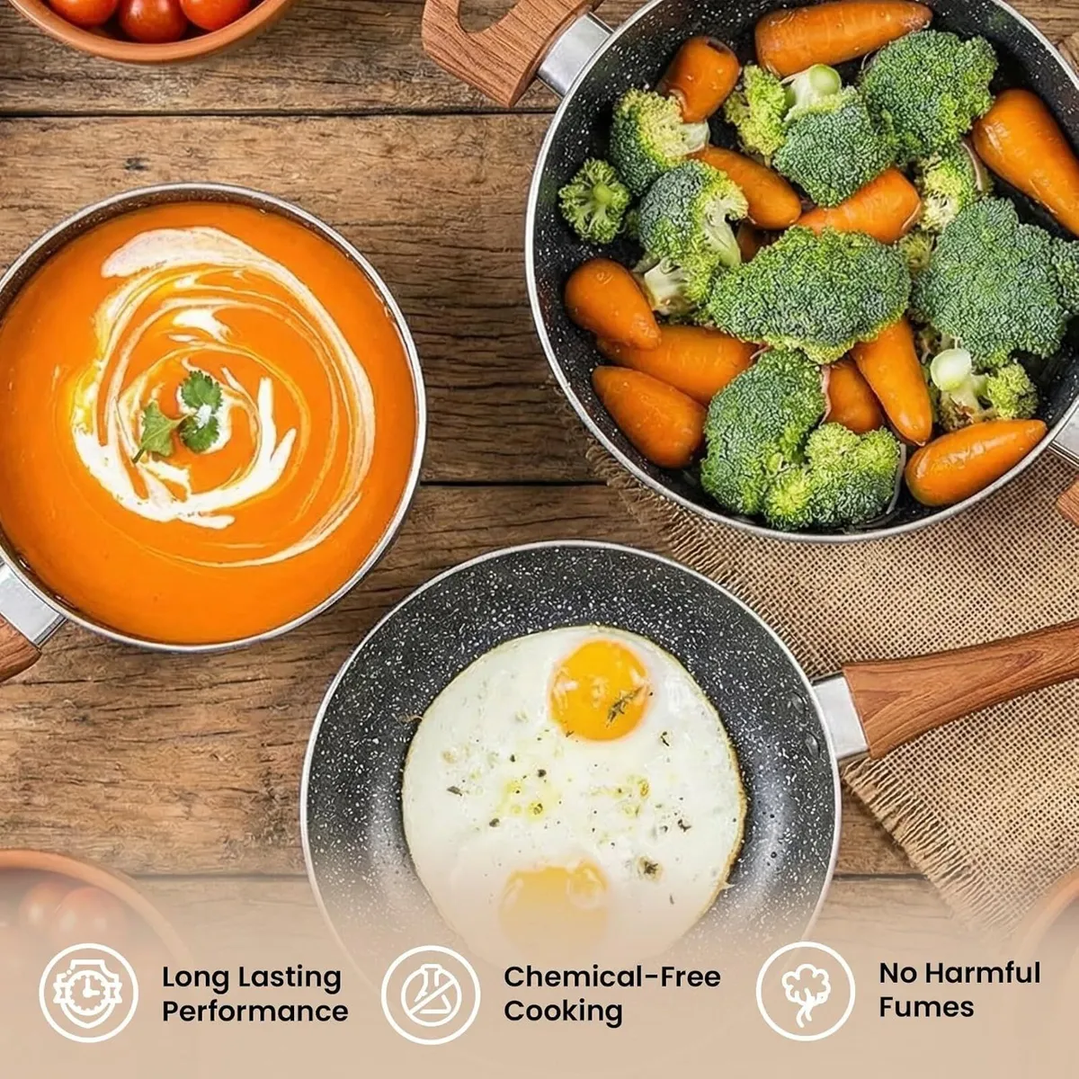 Non Stick Pots and Pans Set Induction Hob - Image 2