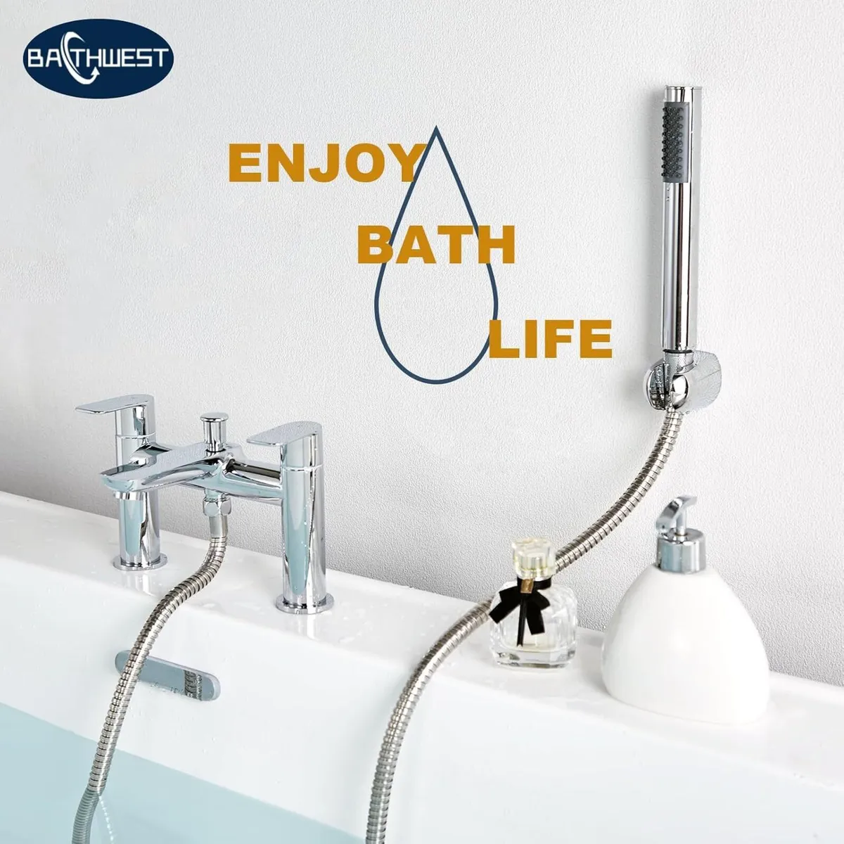 Bathroom Taps with Shower Sink Attachment Chromed - Image 2