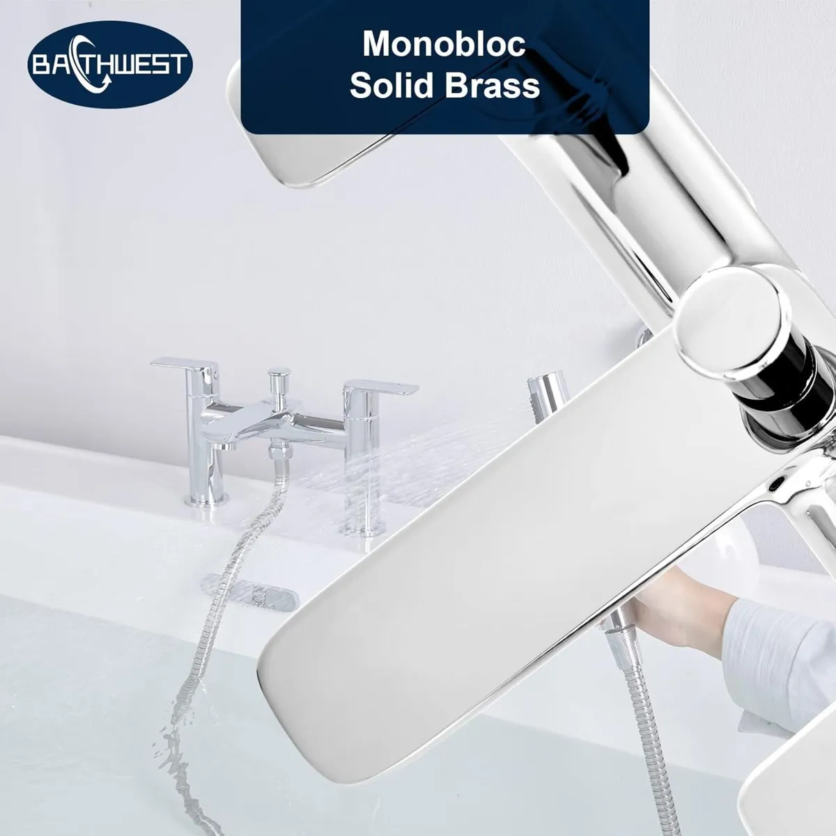 Bathroom Taps with Shower Sink Attachment Chromed - Image 4