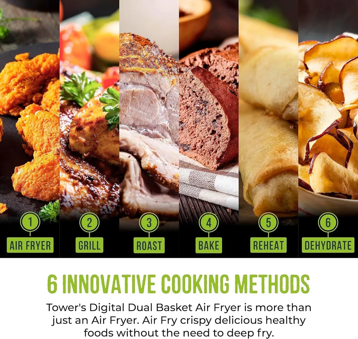 T17137wht Vortx 8.5L Dual Basket Air Fryer - Image 3