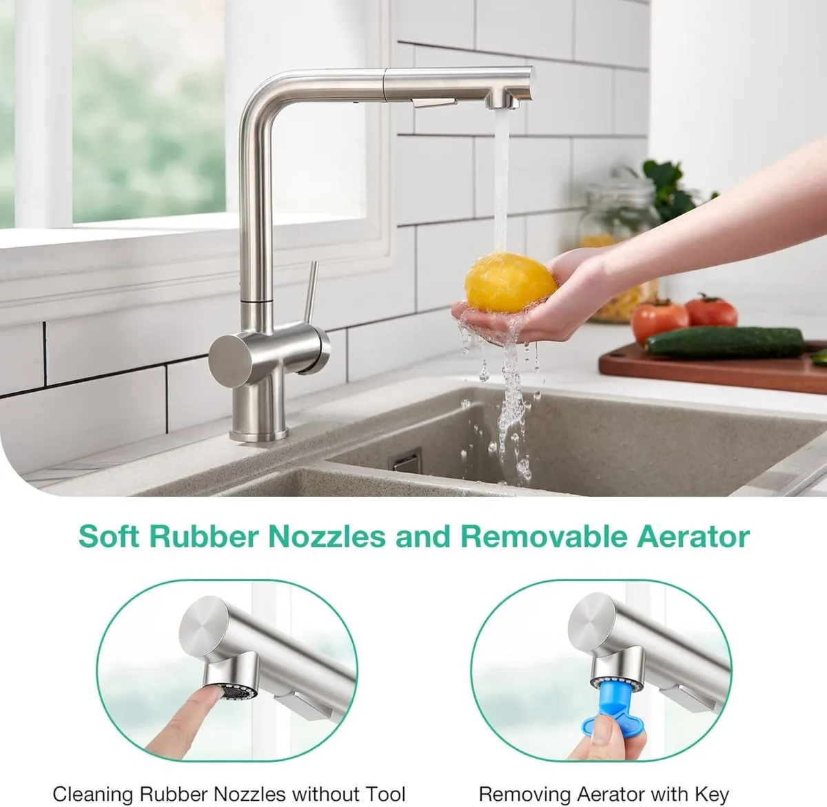 Pull Out Kitchen Sink Tap with Dual Function - Image 4