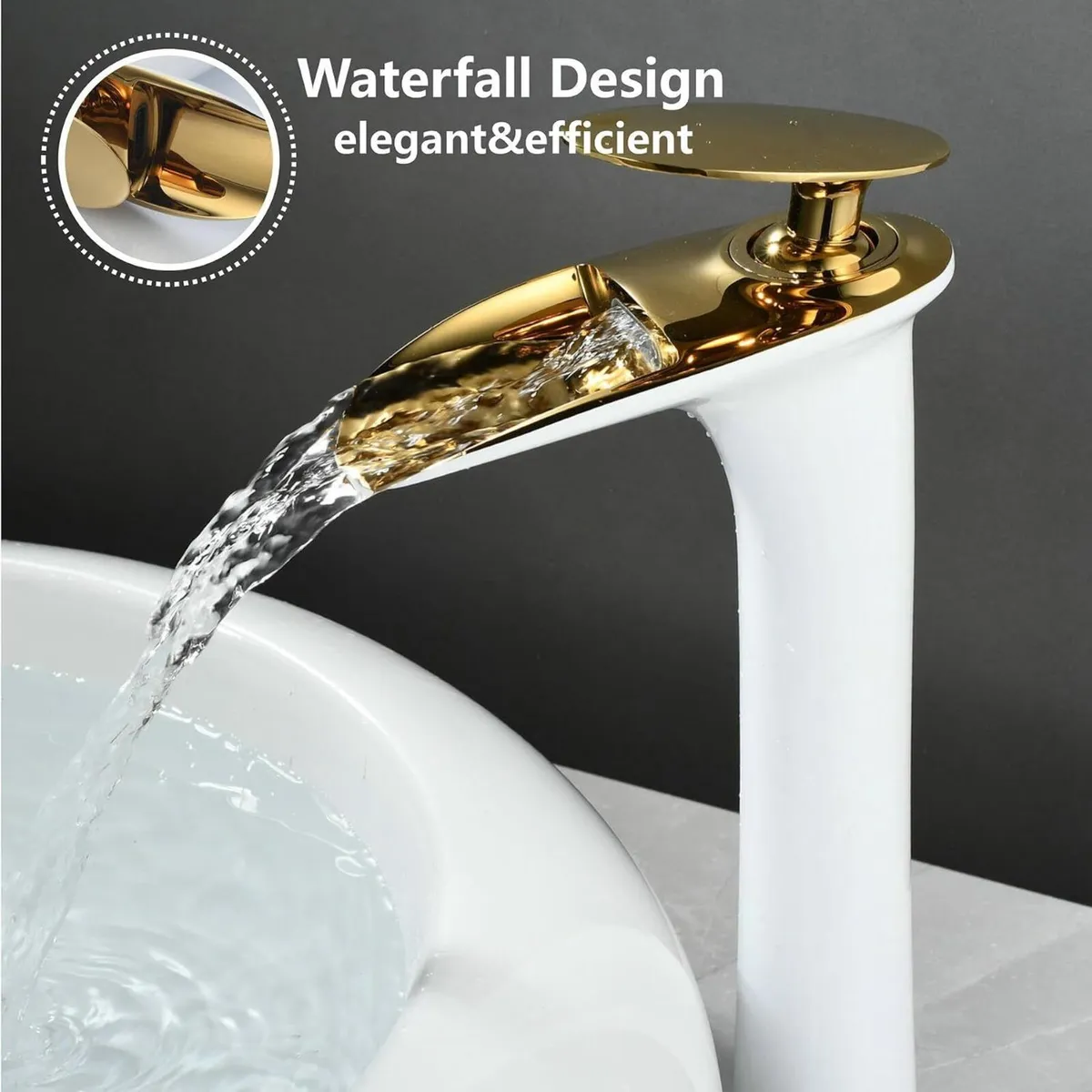 Bathroom Mixer Tap Whitegold Basin Sink Taps Brass - Image 4