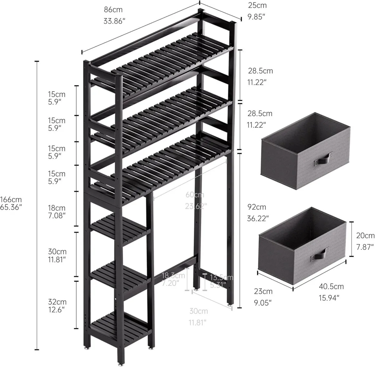 Over the Toilet Storage with Drawers Large - Image 2