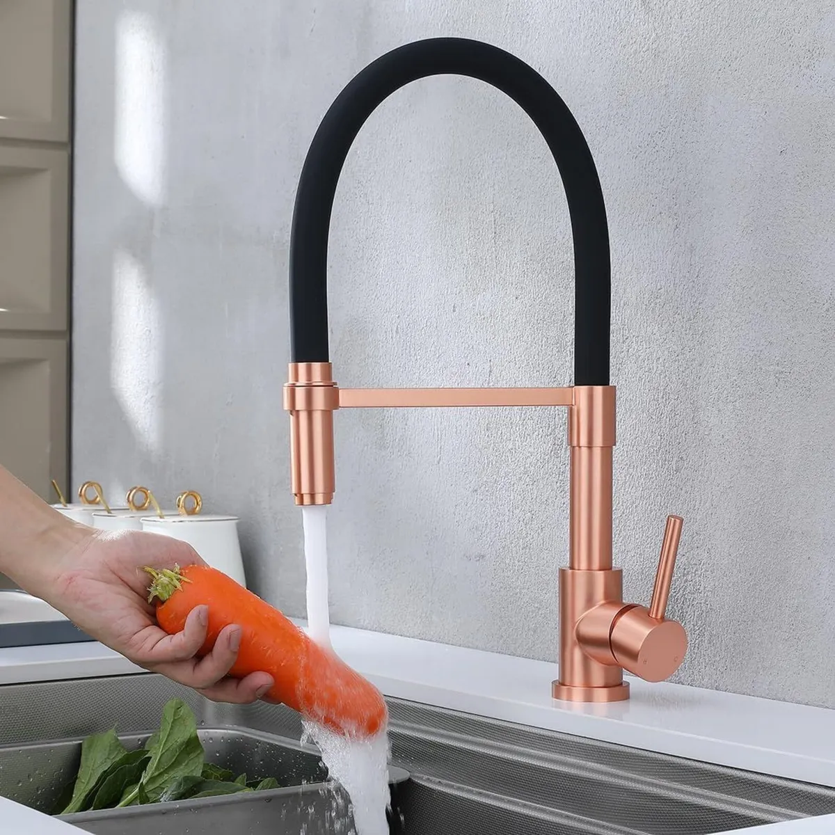 Copper Kitchen Tap Pull Down Sprayer Swivel Mixer - Image 3