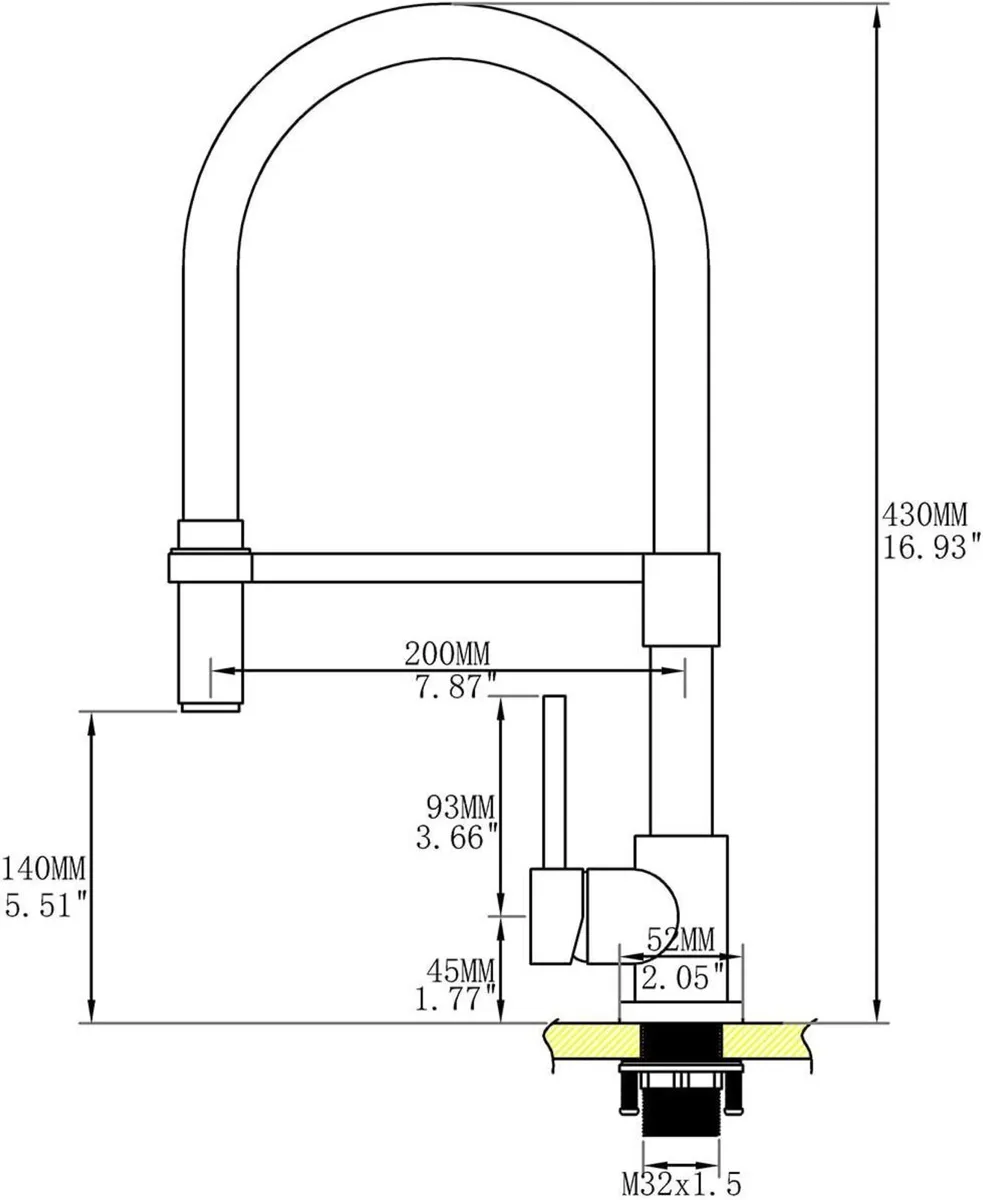 Copper Kitchen Tap Pull Down Sprayer Swivel Mixer - Image 4