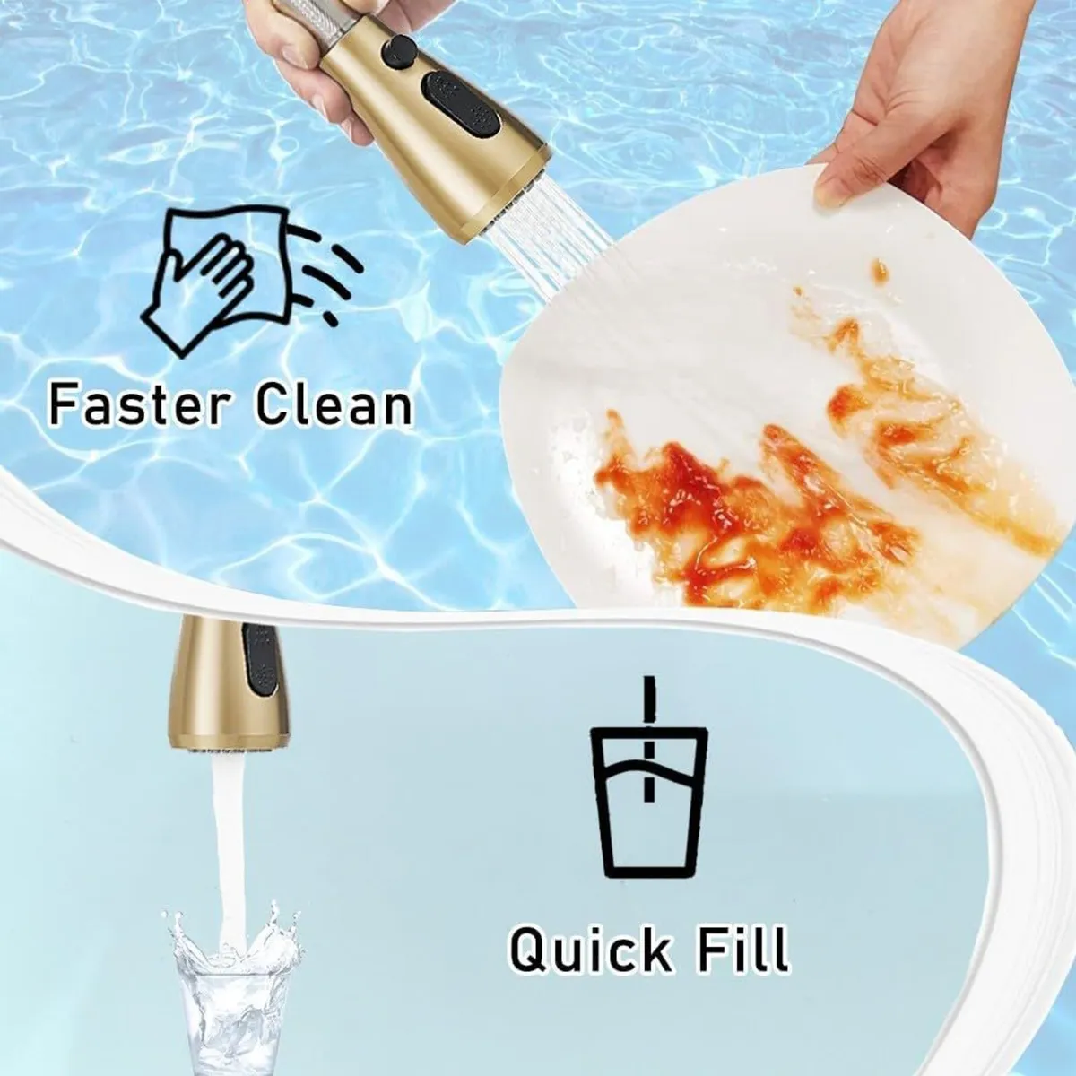 Kitchen Sink Mixer Tap with Pull Down Sprayer - Image 3