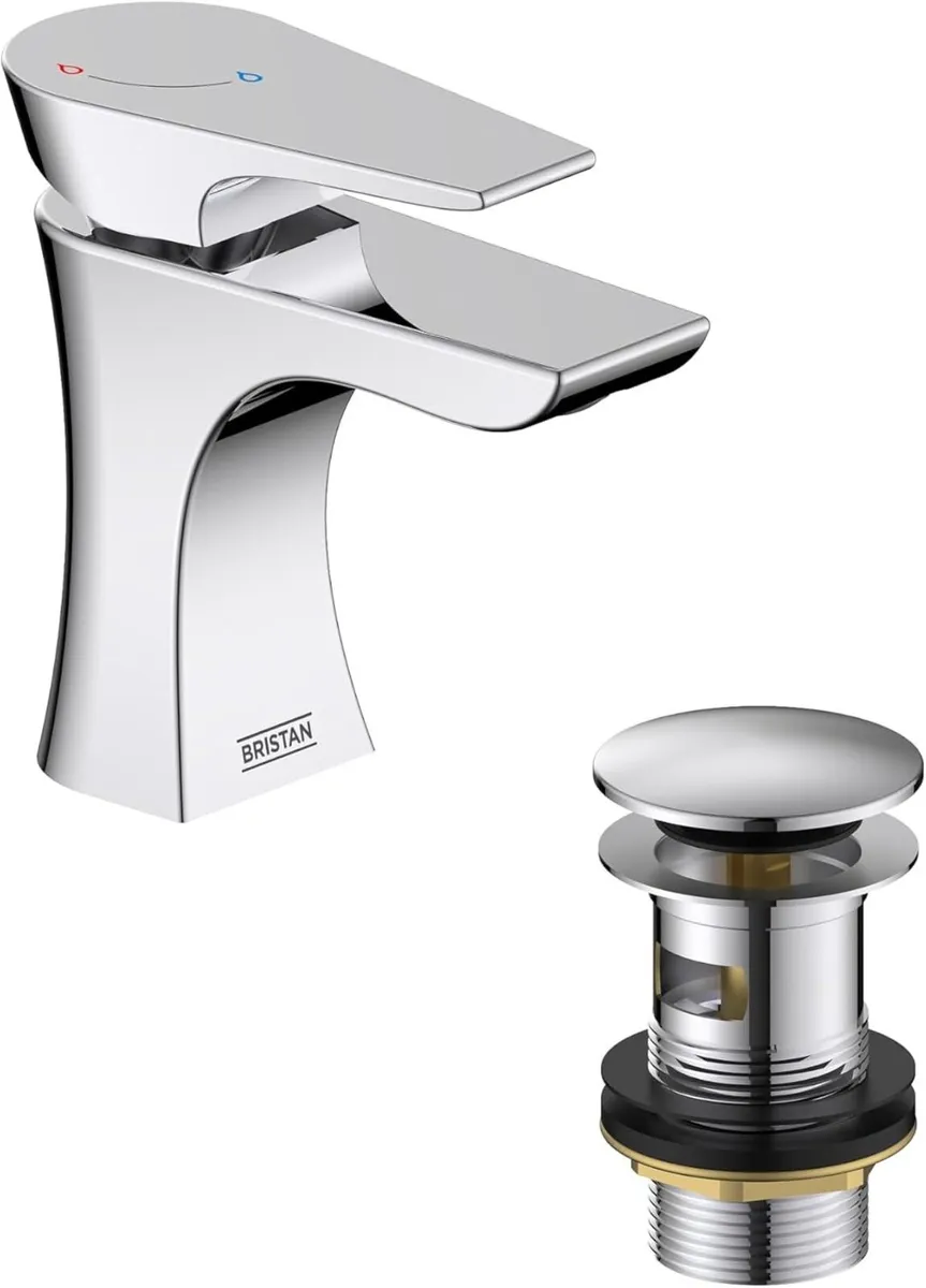Hourglass Eco Start Bathroom Basin Mixer Chrome - Image 2