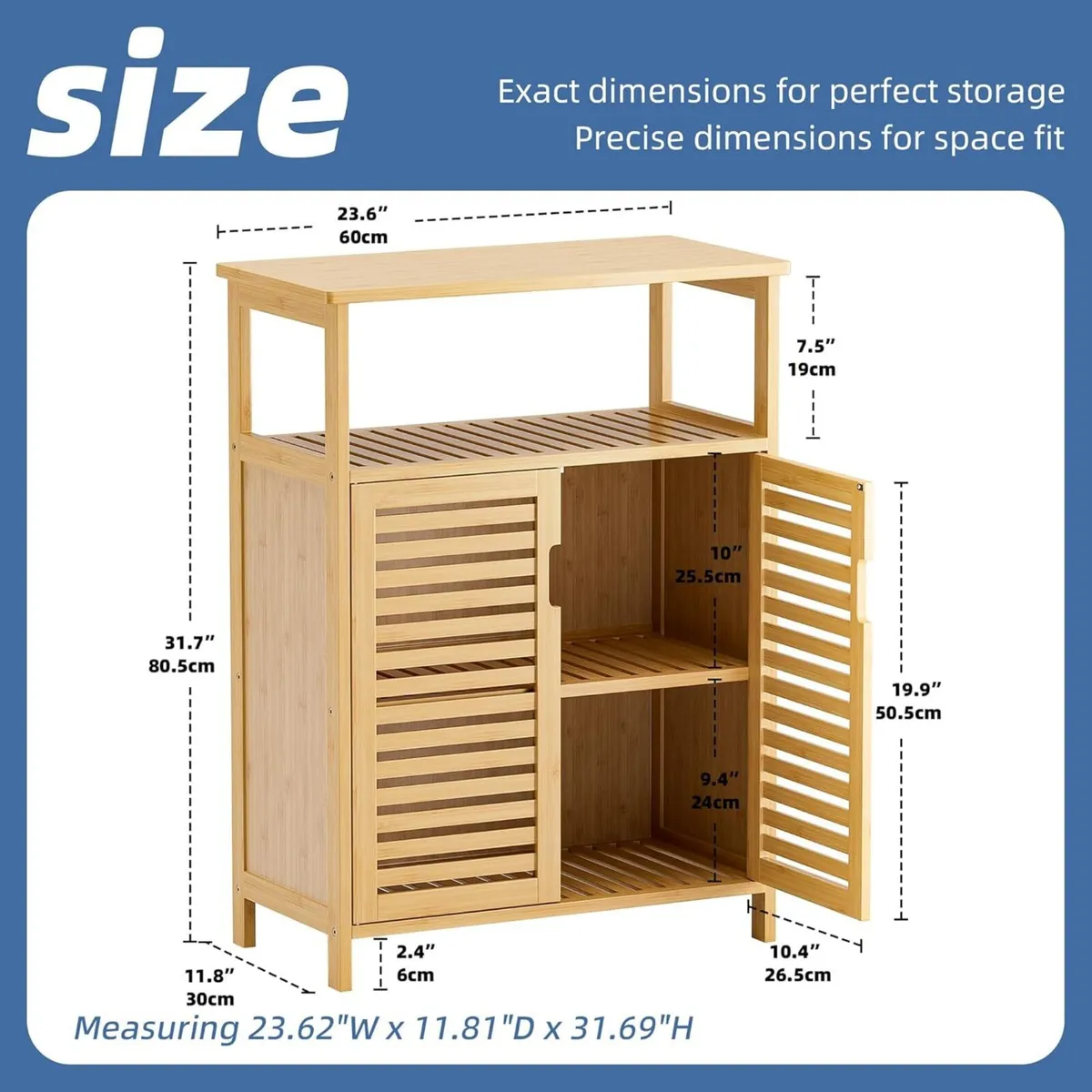 Bathroom Floor Storage Cabinet Freestanding - Image 3