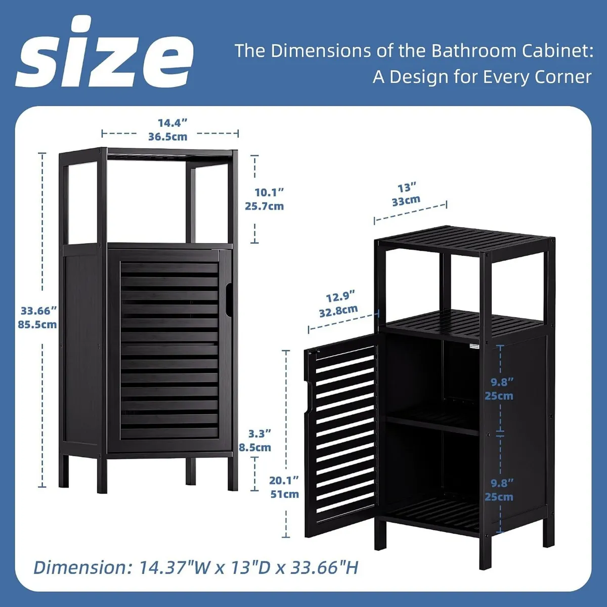 Bamboo Floor Cabinet Small Bathroom Standing 4 - Image 3