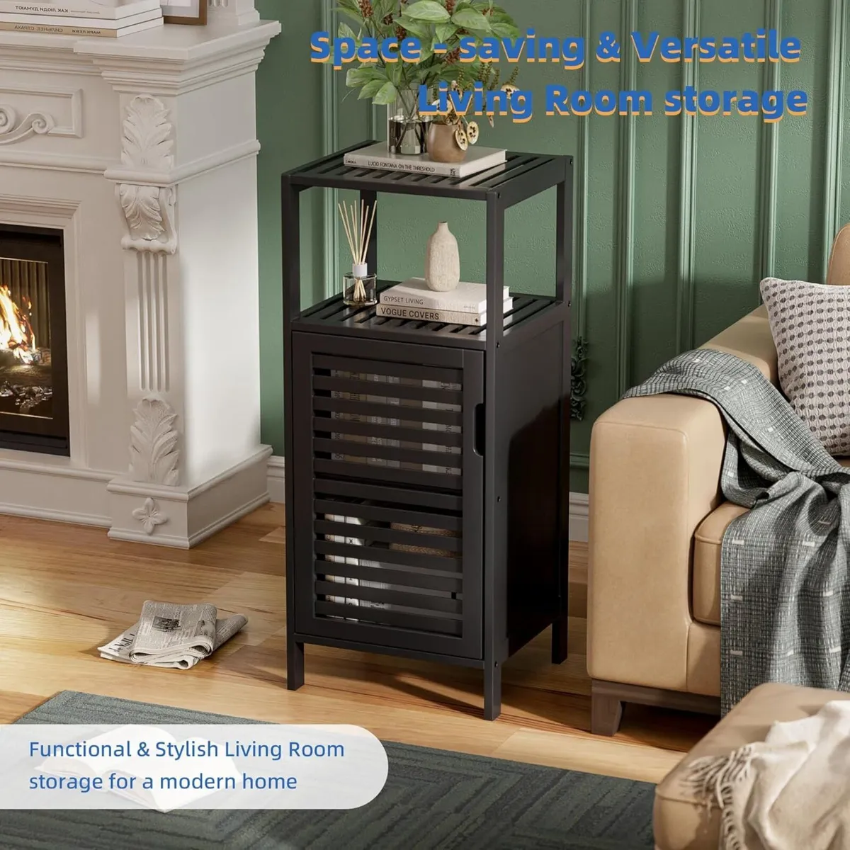 Bamboo Floor Cabinet Small Bathroom Standing 4 - Image 4