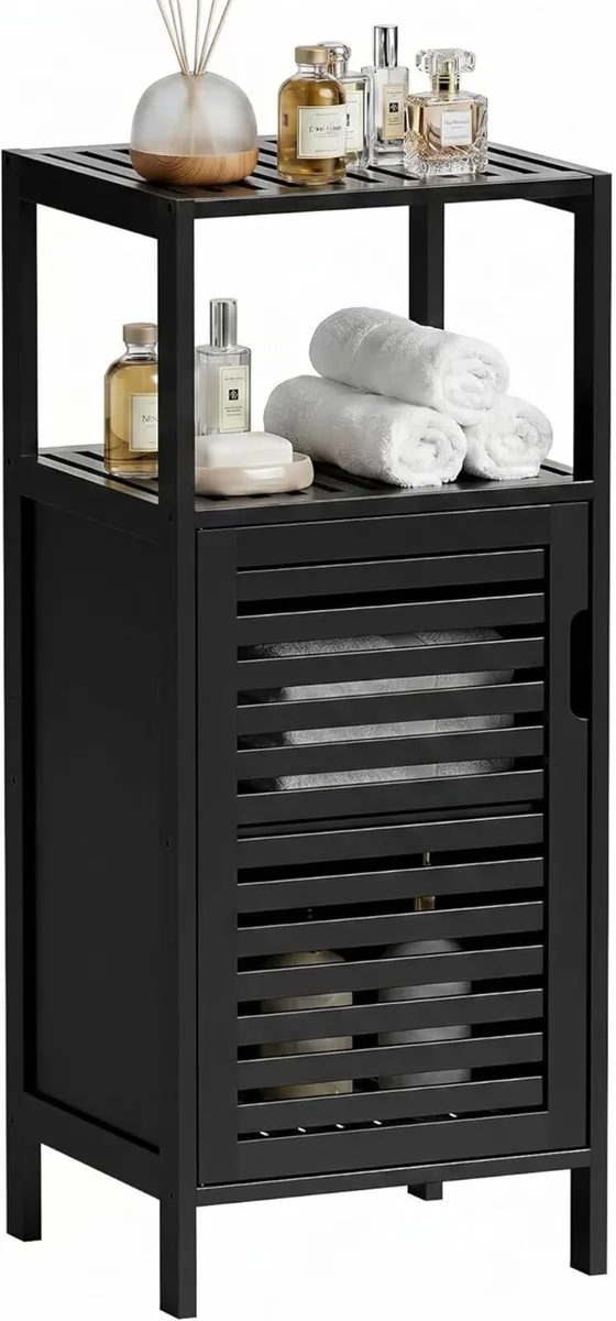 Bamboo Floor Cabinet Small Bathroom Standing 4 - Image 1