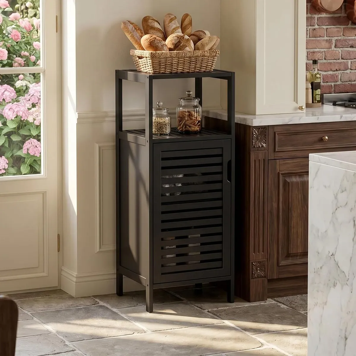 Bamboo Floor Cabinet Small Bathroom Standing 4 - Image 2
