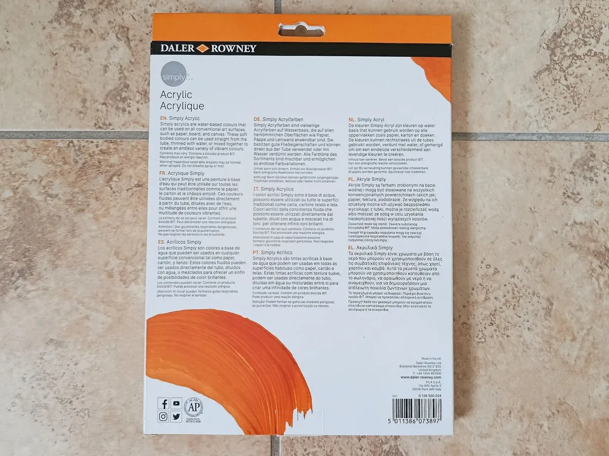 Acrylic Paint Set 24x12ml Colours Daler Rowney - Image 2