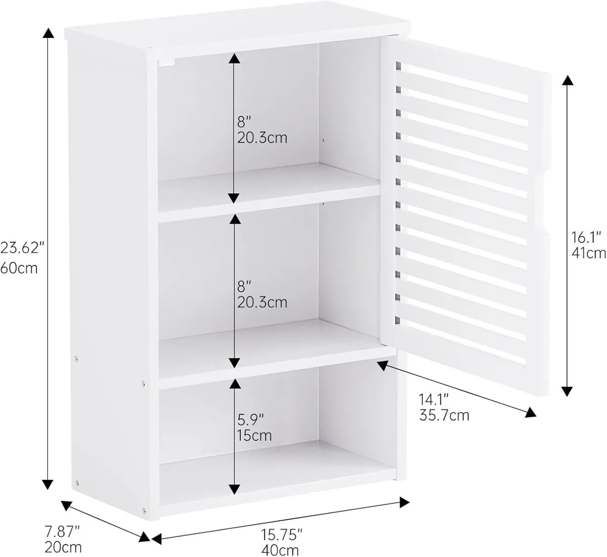 Bathroom Wall Cabinet Bamboo Medicine Single Door - Image 3