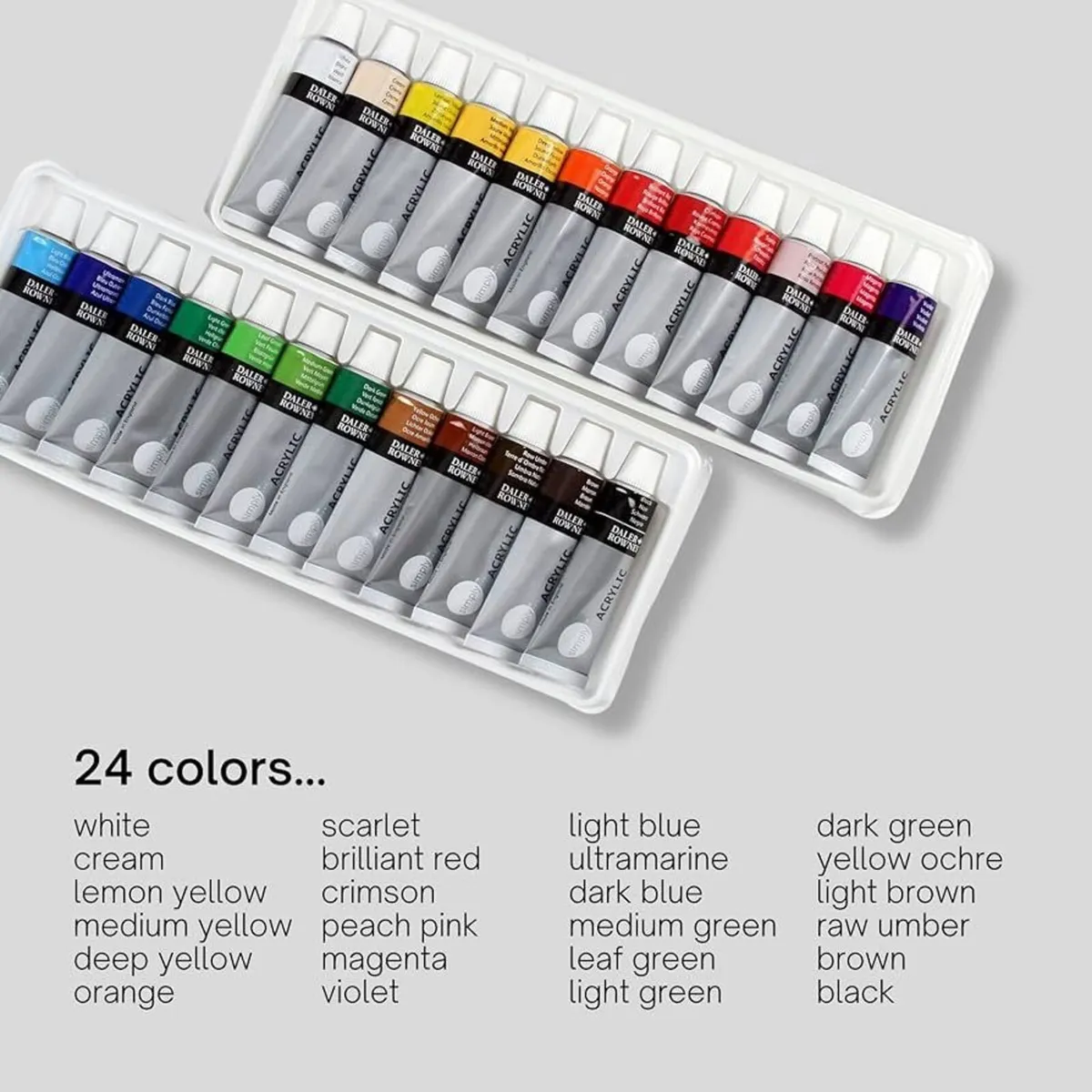 Acrylic Paint Set 24x12ml Colours Daler Rowney - Image 3