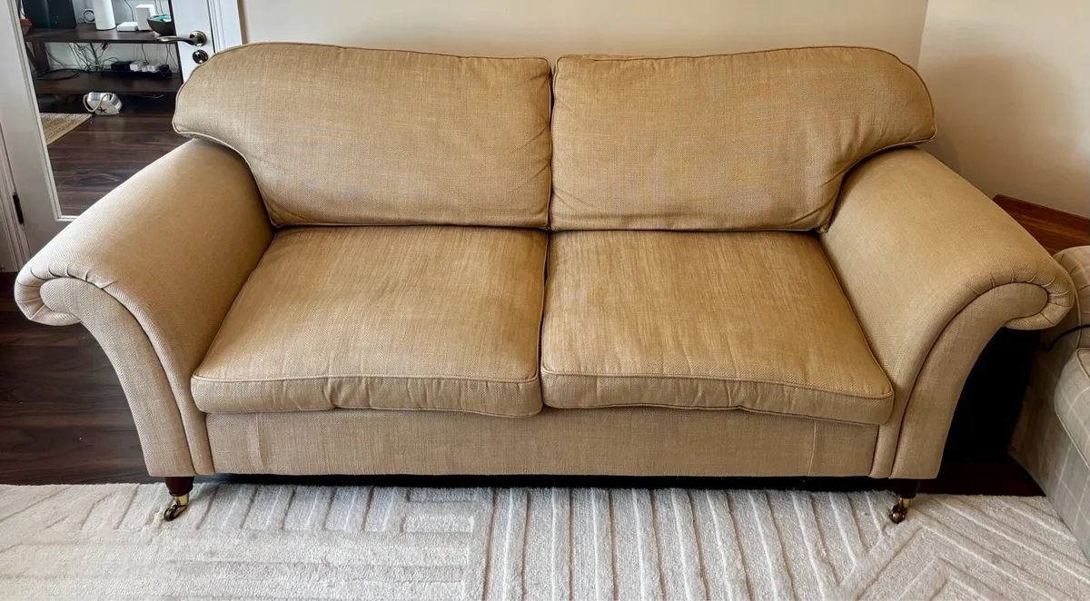 Laura Ashley 3 seater sofa and Tetrad ottoman - Image 1