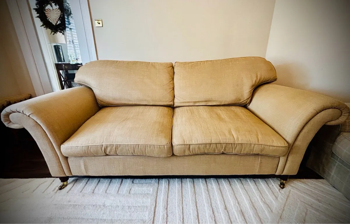 Laura Ashley 3 seater sofa and Tetrad ottoman - Image 3