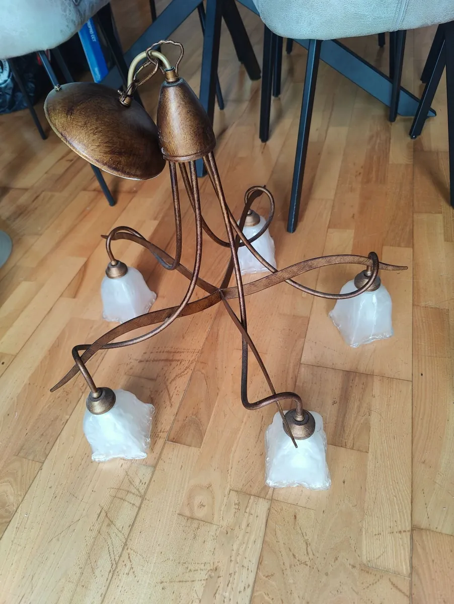 Bronze 5-light chandelier
