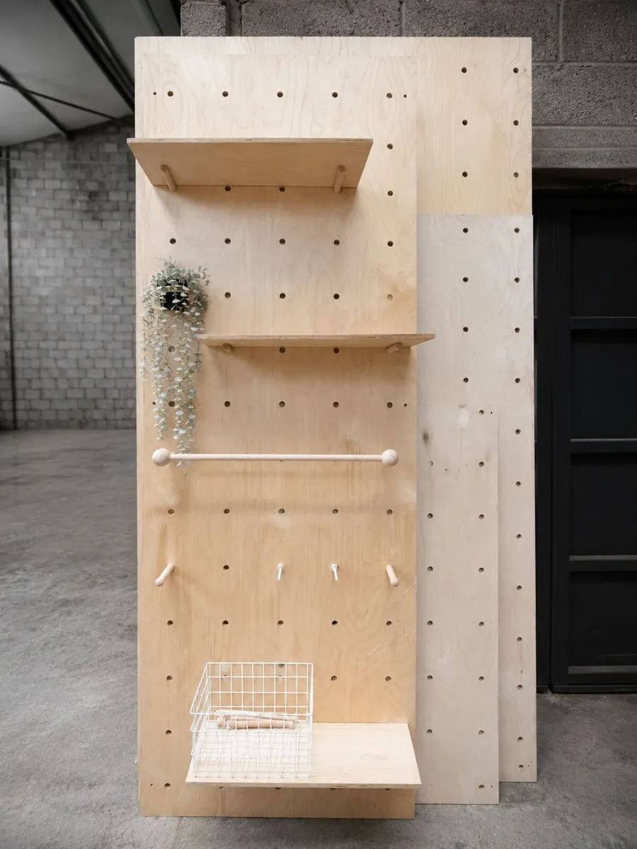 Complete Birch Ply Pegboard Shop Fit-Out 21 Panel - Image 2
