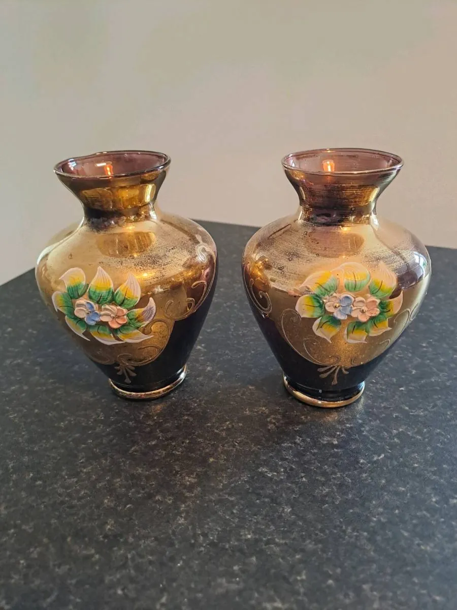 Pair of Vintage Murano Glass Vases - Image 1