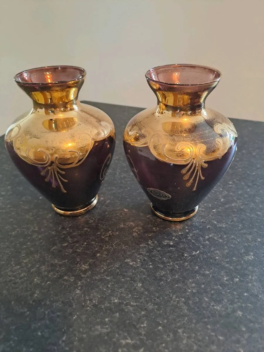 Pair of Vintage Murano Glass Vases - Image 2