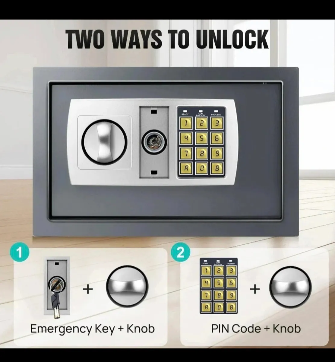 NEW 8.5Litre Secure Digital Steel Safe 31x20x20cm - Image 3