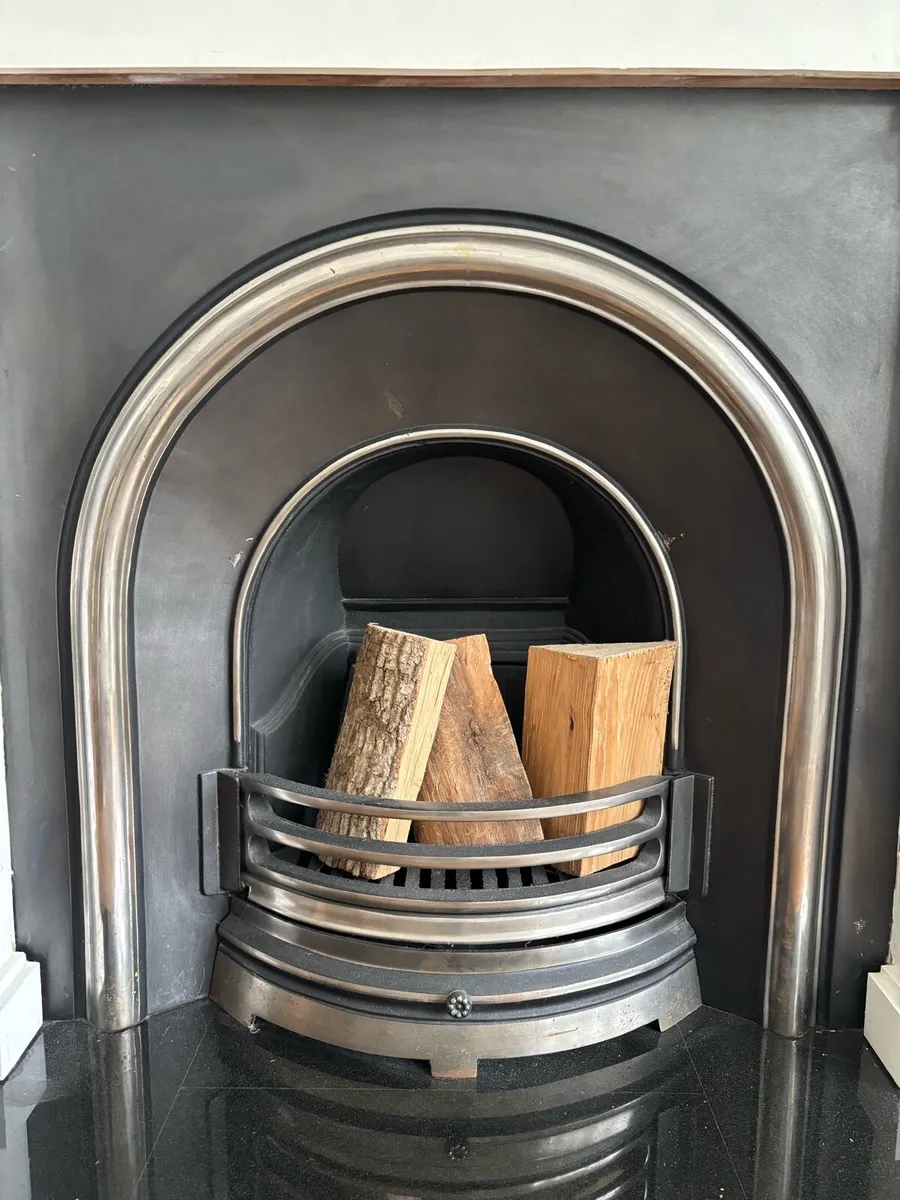 Celtic Arch Iron Fireplace Insert - Image 1
