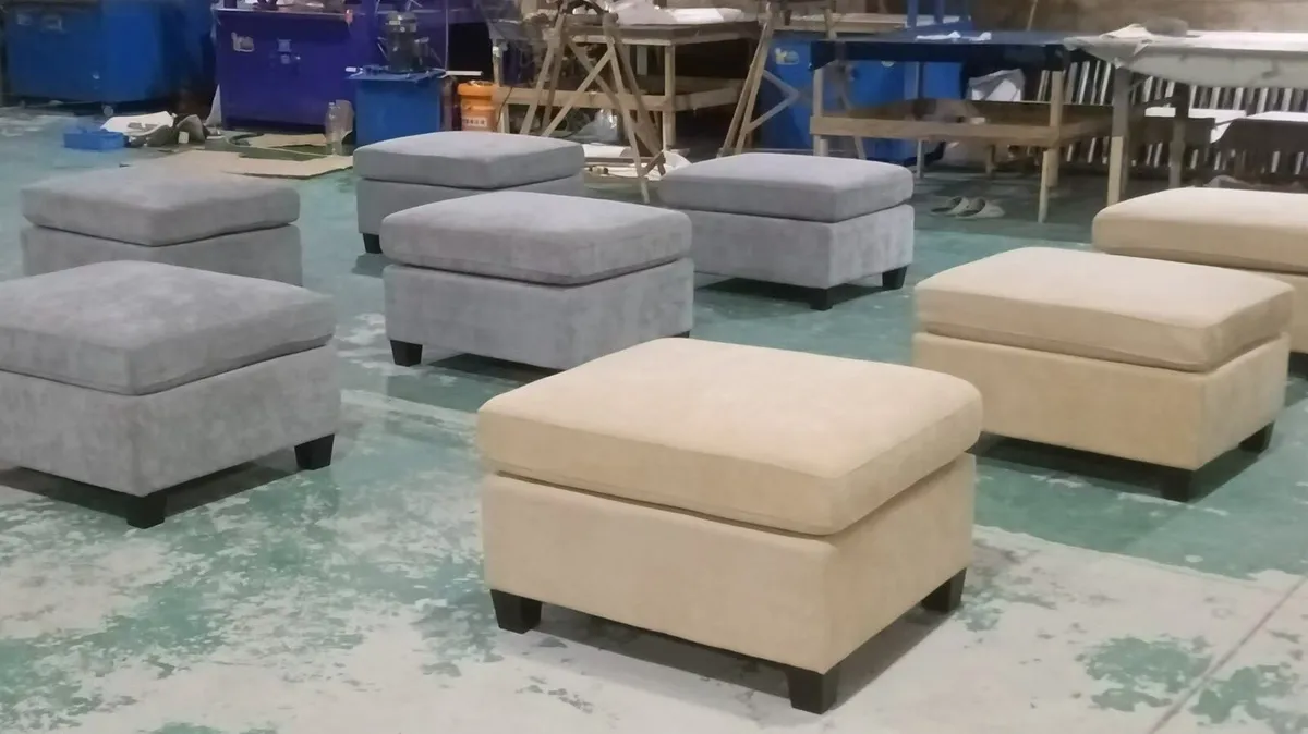 Verona Beige Scatter Cushions Sofa + Footstool - Image 4