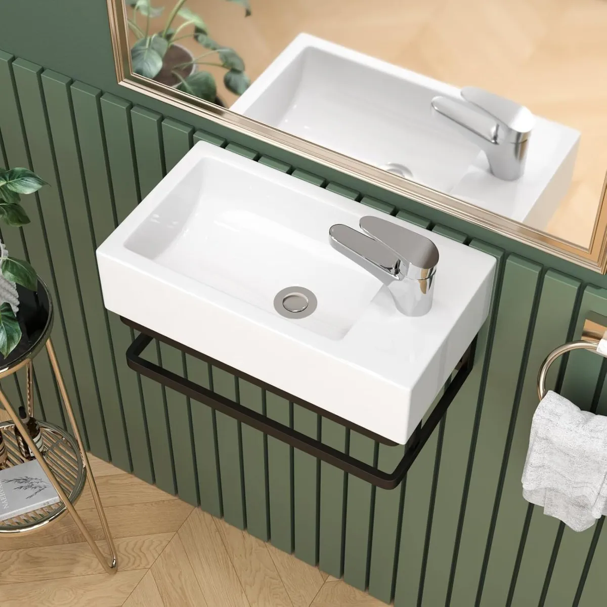 Wall Hung Bathroom Basin Ceramic Wash Modern - Image 3