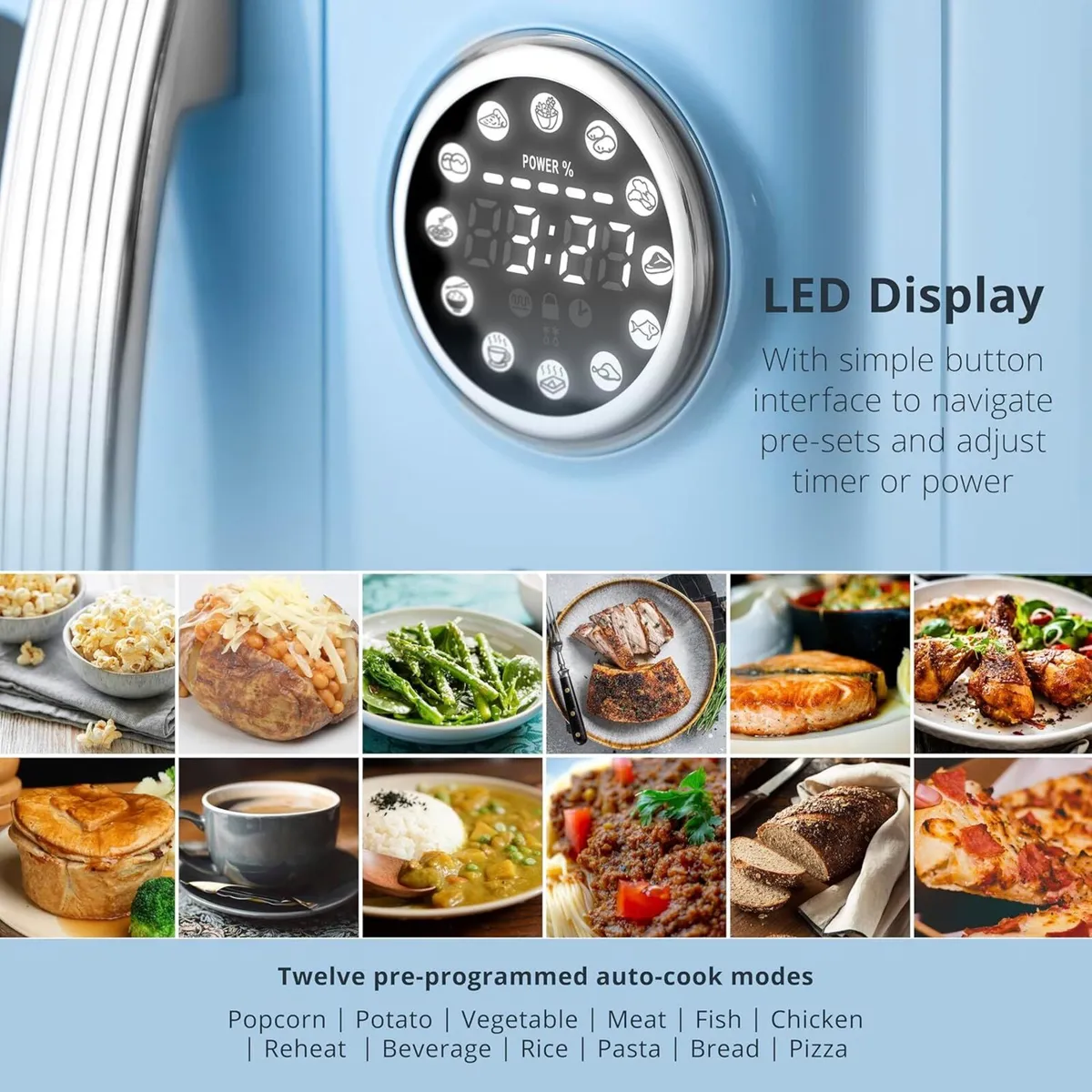 Retro 20L Digital Microwave 5 Power Levels 12 - Image 4