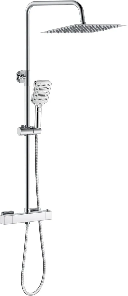 Thermostatic Bar Shower Mixer Set 12" Rainfall - Image 2