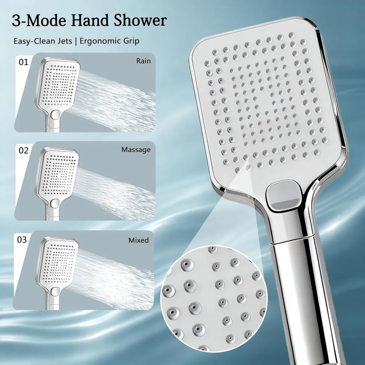 Thermostatic Bar Shower Mixer Set 12" Rainfall - Image 4