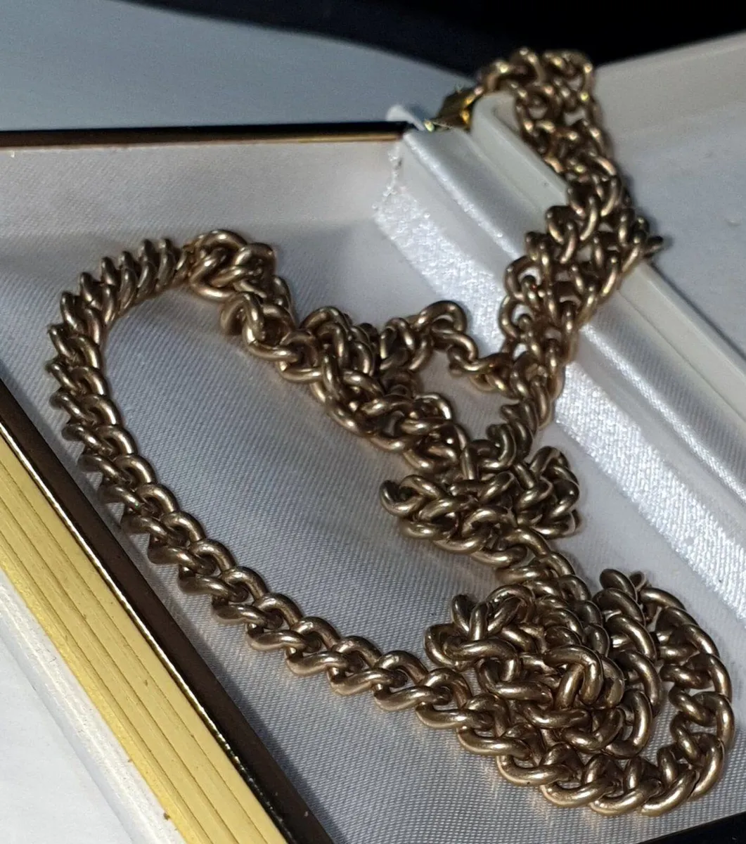 Antique Solid 9ct Yellow Gold Chain - 21" 25g - Image 2