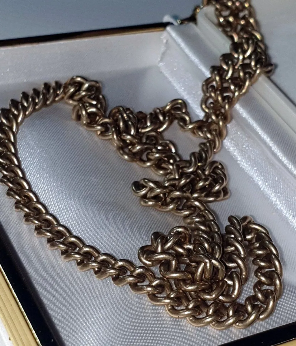 Antique Solid 9ct Yellow Gold Chain - 21" 25g - Image 3
