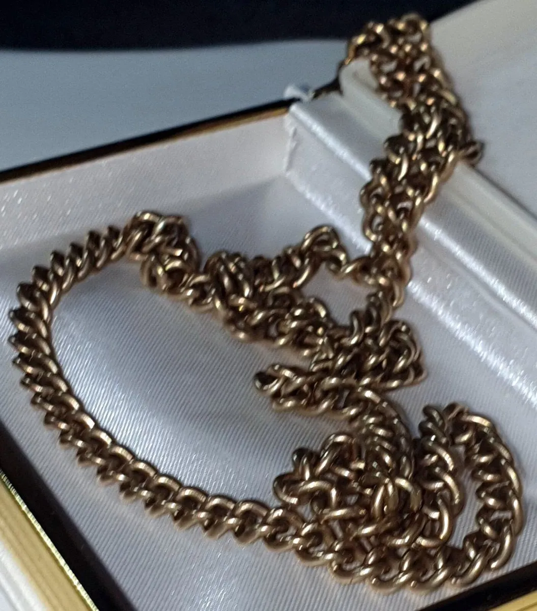 Antique Solid 9ct Yellow Gold Chain - 21" 25g - Image 1