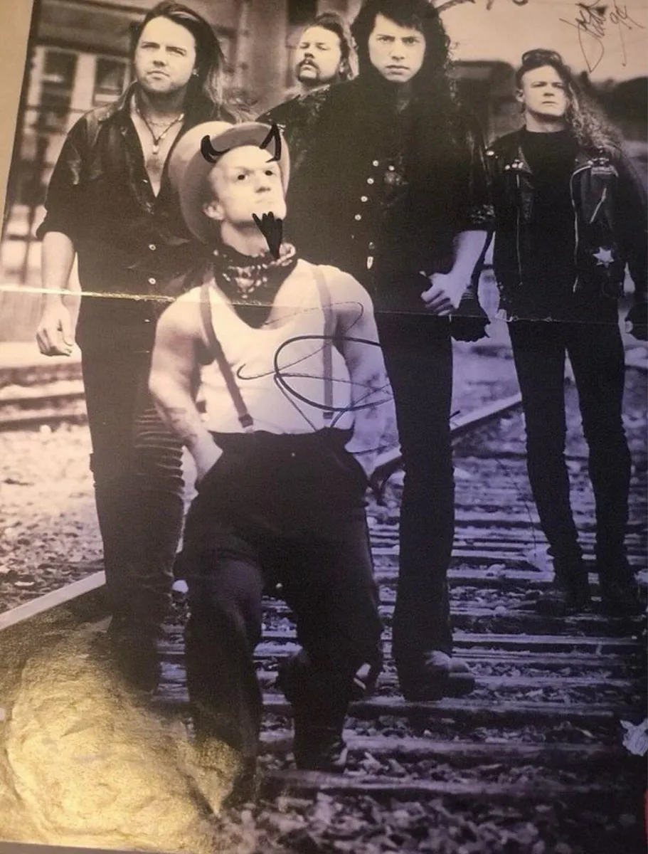Metallica Magazine Poster Signed By Full Band Rare - Image 2