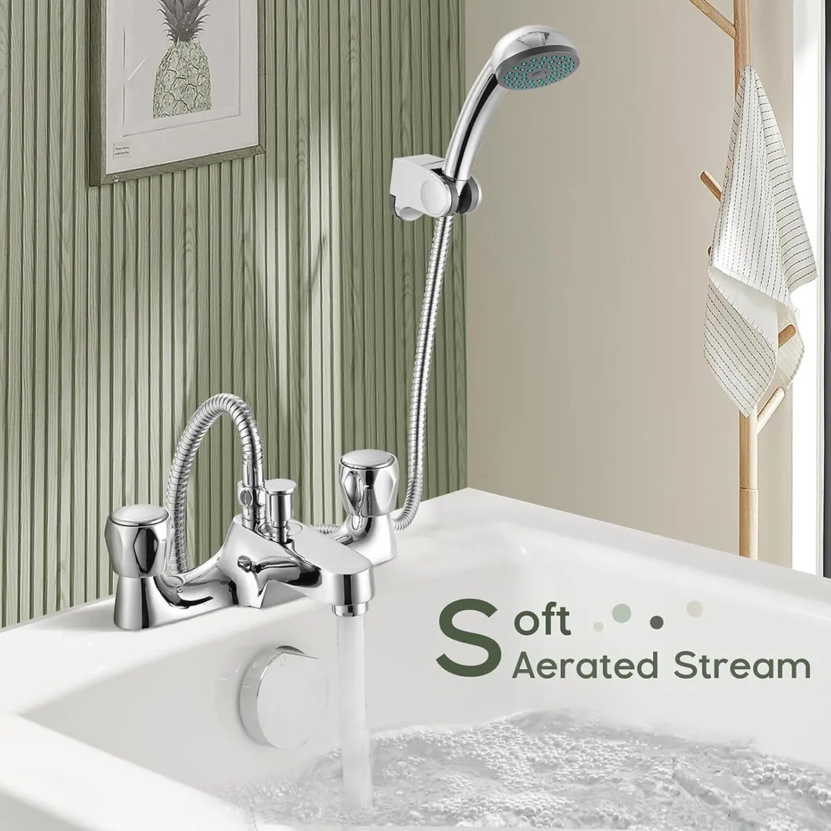 Bath Taps with Shower Attachment Monobloc Mixer - Image 2