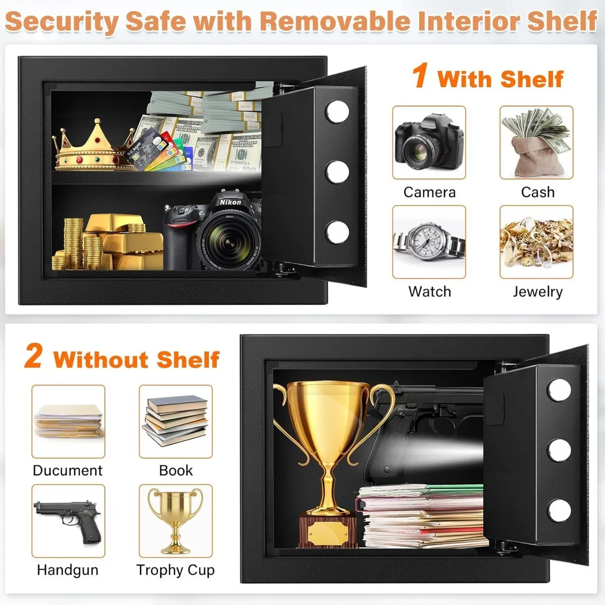 31L Anti-Theft Home Safe Box with Money Bag - Image 3