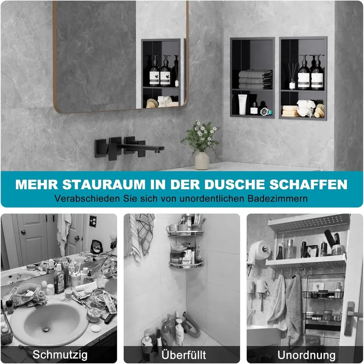 Shower Niche Stainless Steel Wall Insert Recessed - Image 4