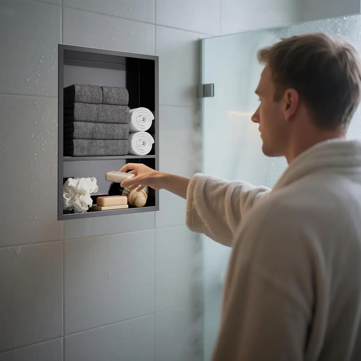 Shower Niche Stainless Steel Wall Insert Recessed - Image 2