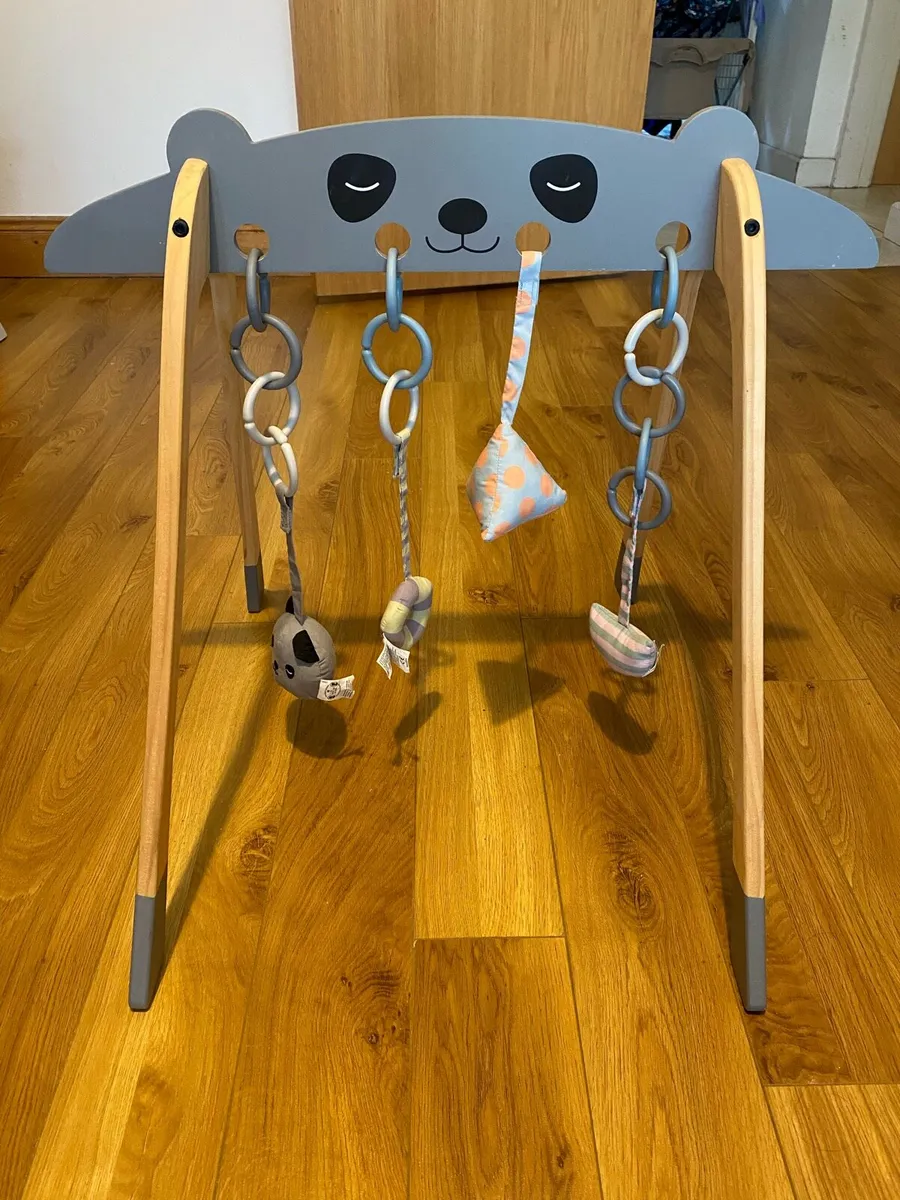 Wooden Baby Gym with Hanging Toys - Image 1