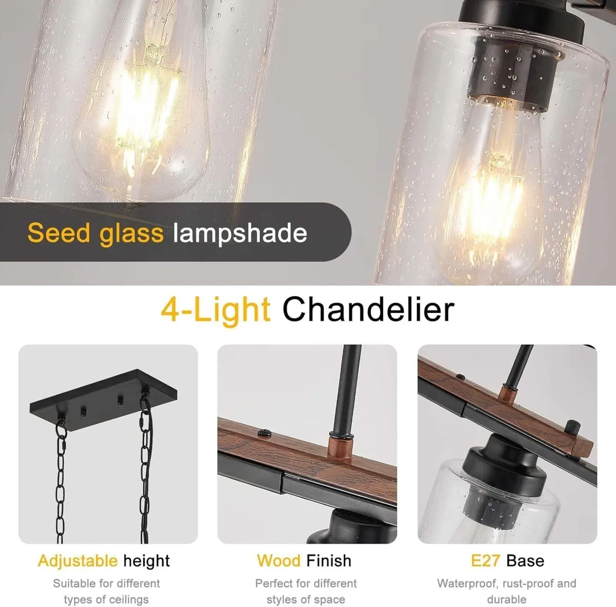Modern Ceiling Lights E27 Farmhouse Living Room - Image 2