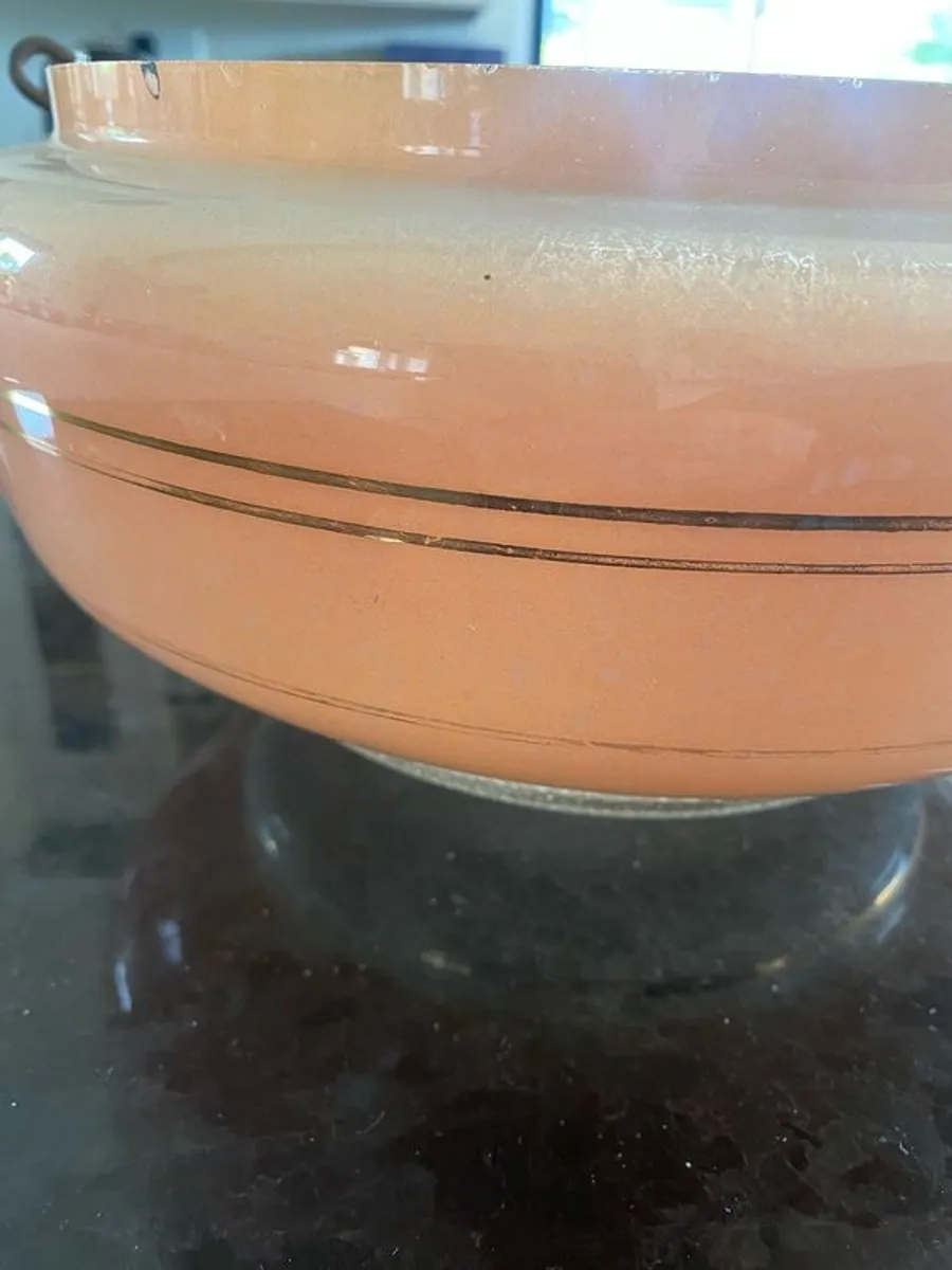 Vintage Original 1970s pink  Glass Hanging Lamp Shade - Image 3