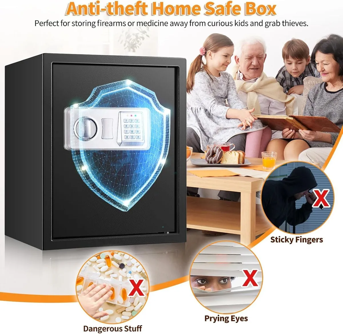 22L Digital Home Safe Box with Code Money - Image 3