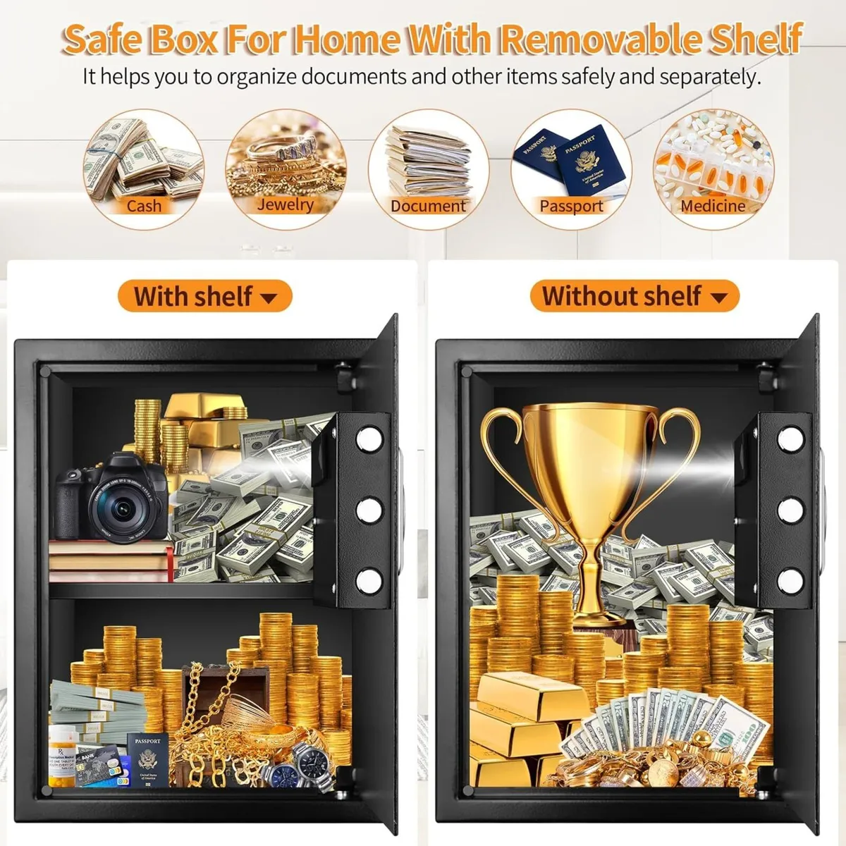22L Digital Home Safe Box with Code Money - Image 4