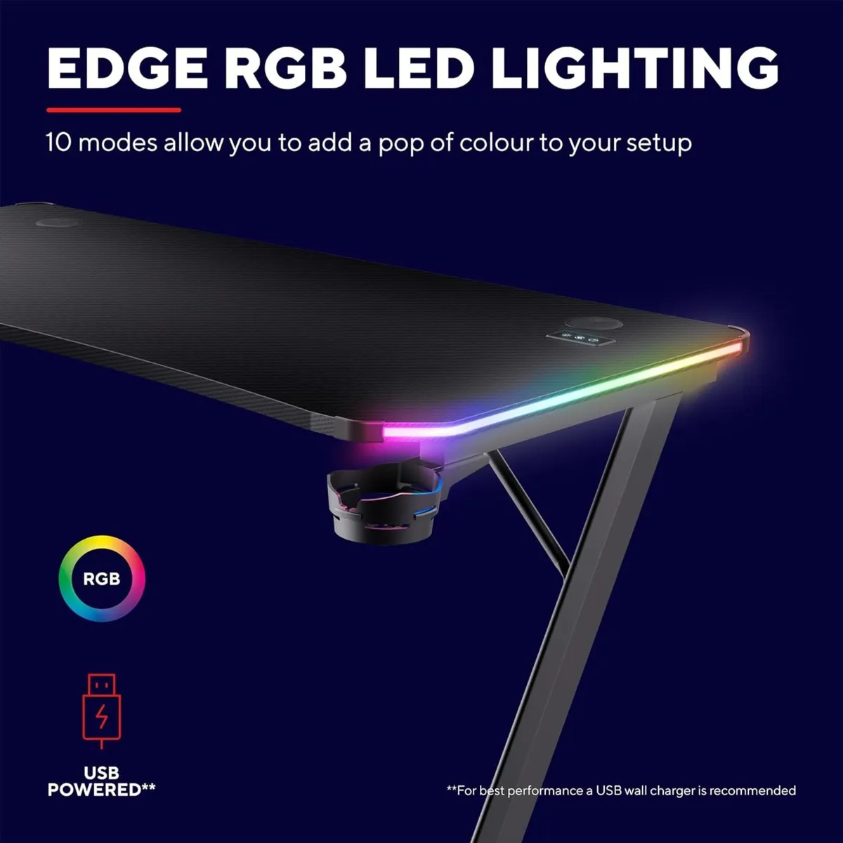 Luminus Pro Gaming Desk 120x60 LED RGB Computer - Image 4