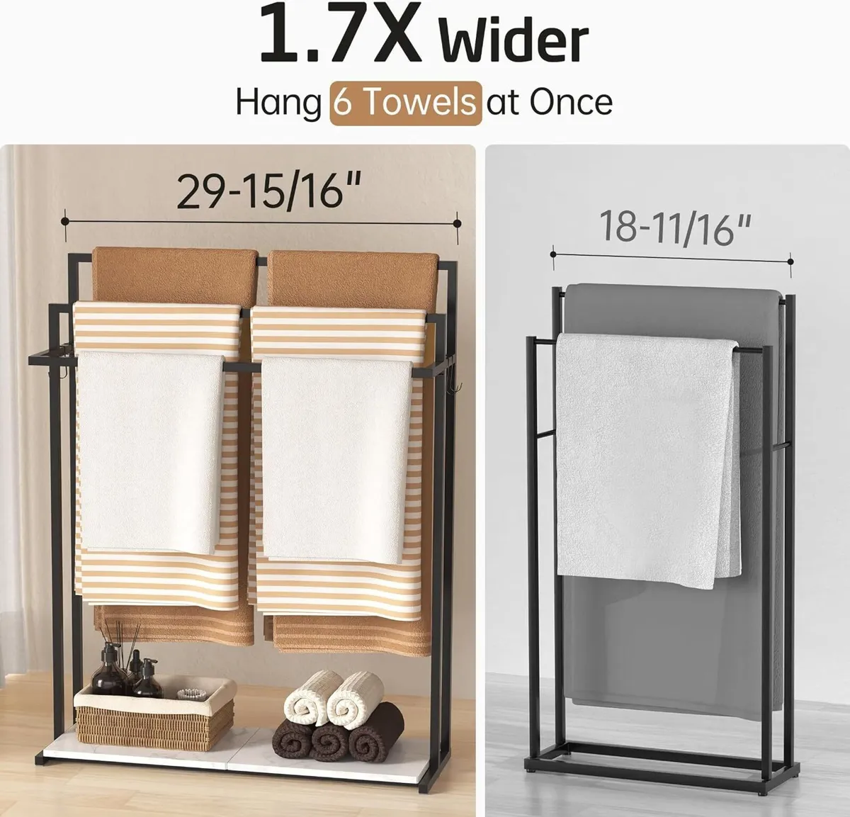 3-Tier Freestanding Towel Rail with Extra Large - Image 2